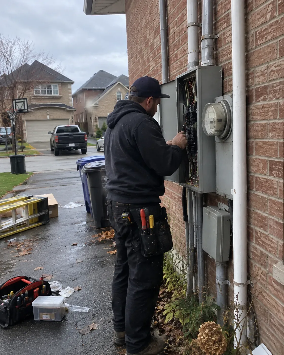 Ajax Electrician service vehicle for residential electrical work